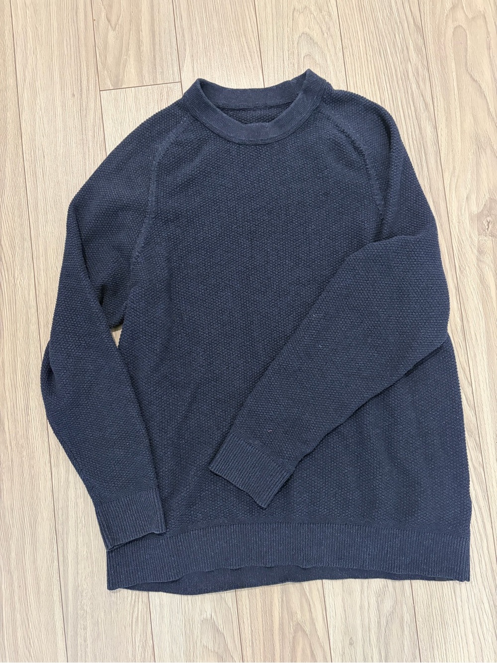 Lululemon Men's Navy Textured Crewneck Sweater